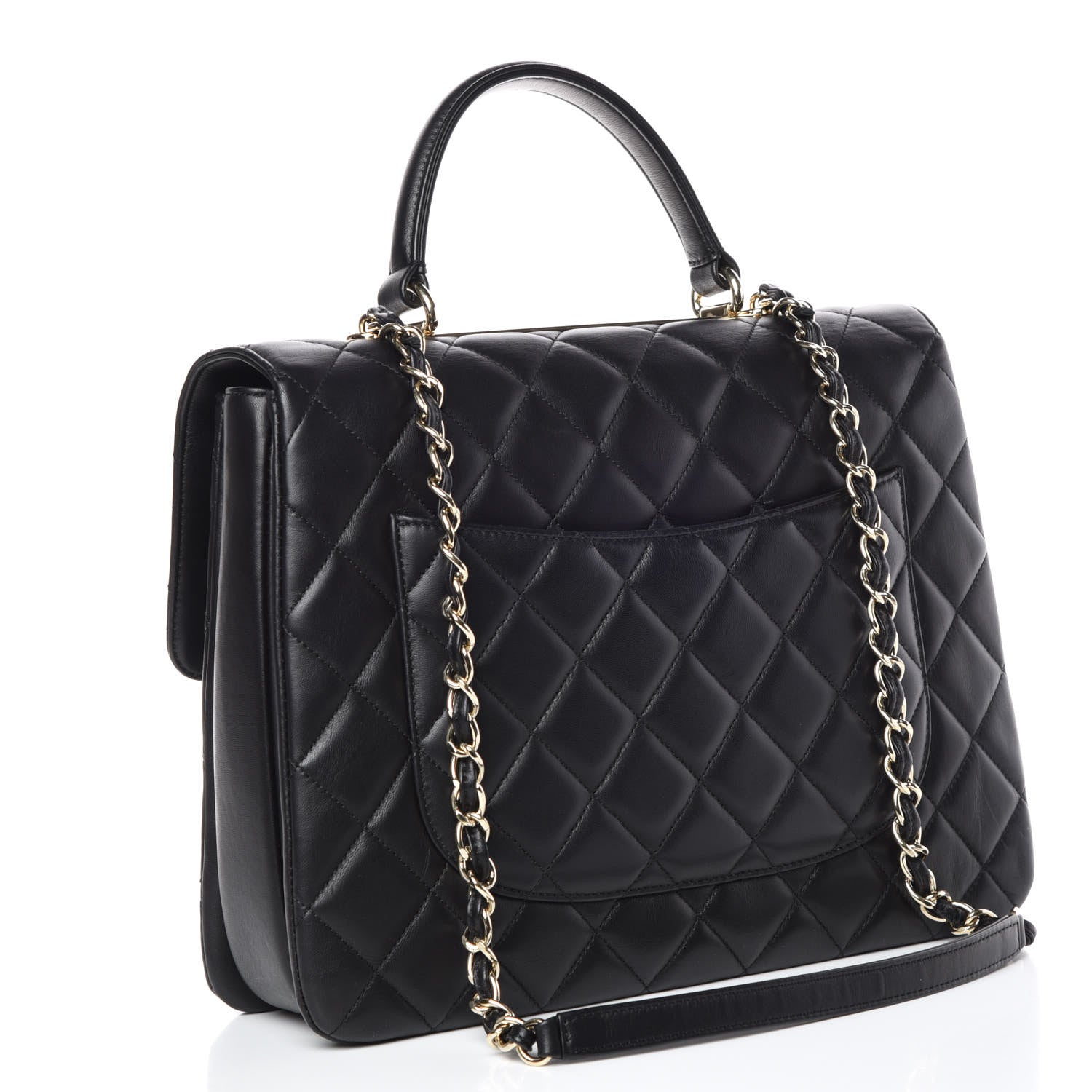 Chanel Lambskin Quilted Large Trendy CC Dual Handle Flap Bag Black 3 of 10