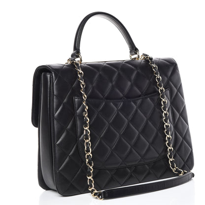 Chanel Lambskin Quilted Large Trendy CC Dual Handle Flap Bag Black 3 of 10