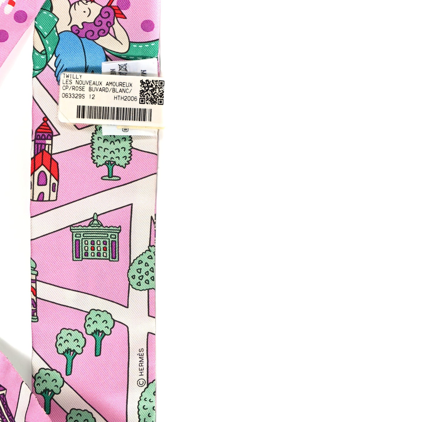Silk Les Nouveaux Amoureux de Paris Twilly Rose Buvard White Vert
