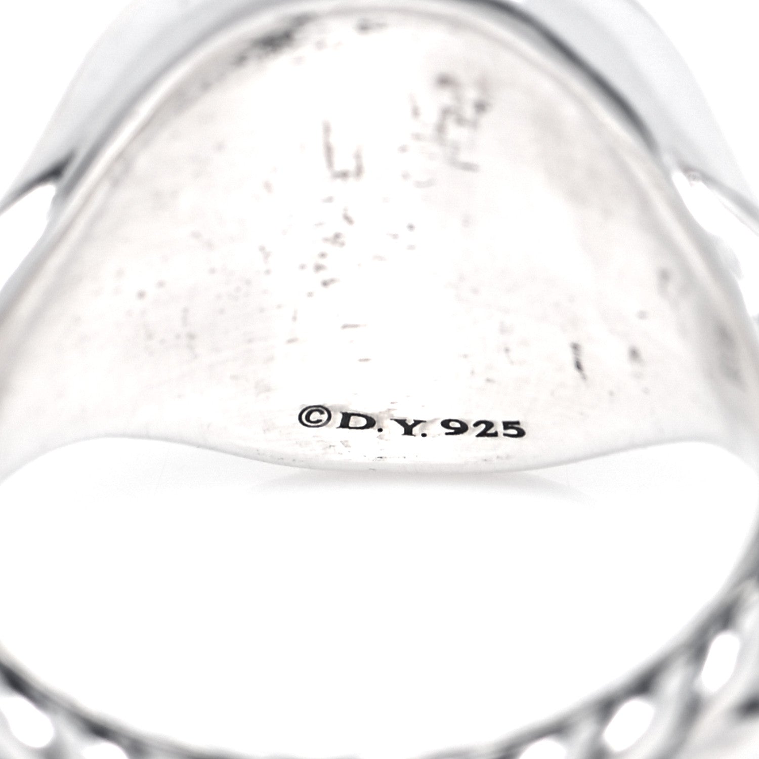 David Yurman Sterling Silver Diamond 14mm Initial K Pinky Ring 48 4.5 8 of 10