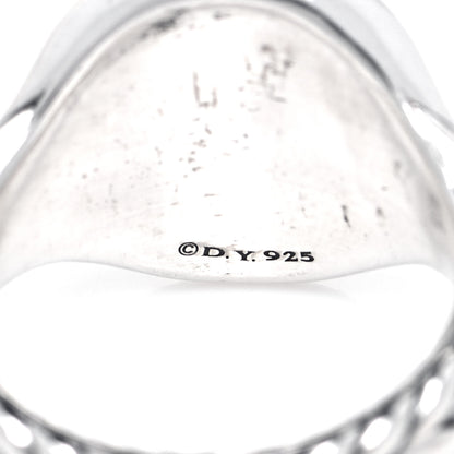 David Yurman Sterling Silver Diamond 14mm Initial K Pinky Ring 48 4.5 8 of 10