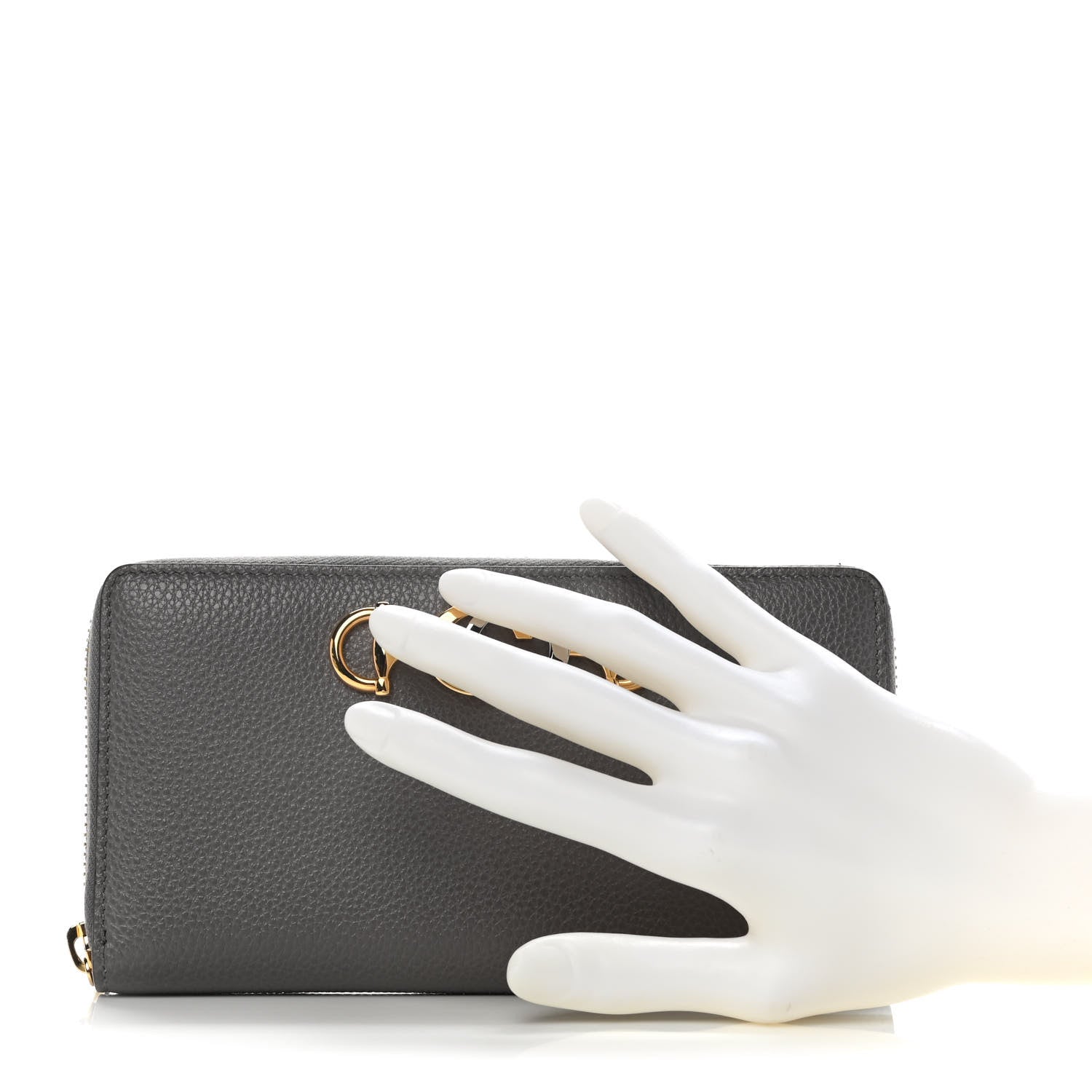 Gucci Grainy Calfskin Zumi Zip Around Wallet Dusty Grey 2 of 10