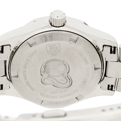 Tag Heuer Stainless Steel Blue Mother of Pearl 27mm Aquaracer Lady Quartz Watch WAF1417 4 of 4