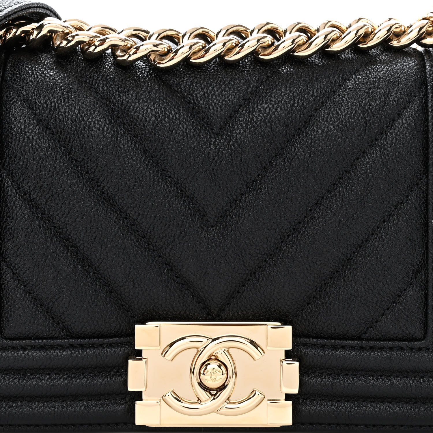 Chanel Caviar Chevron Quilted Small Boy Flap Black 8 of 11