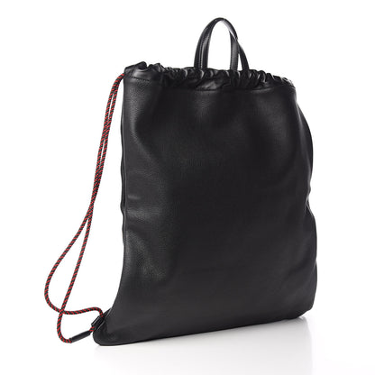 Gucci Calfskin Logo Drawstring Backpack Black 5 of 11