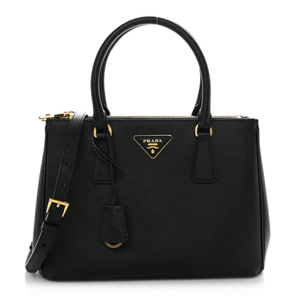 Prada Saffiano Small Galleria Double Zip Tote Black 1 of 9