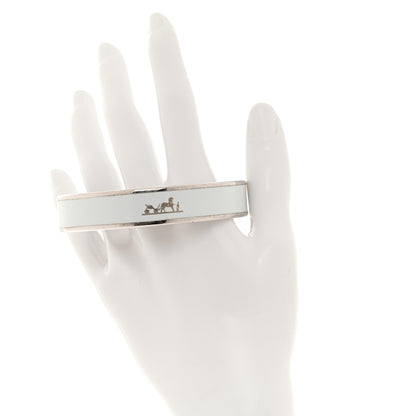 Hermes Enamel Printed Narrow Caleche Bracelet 70 White 2 of 5