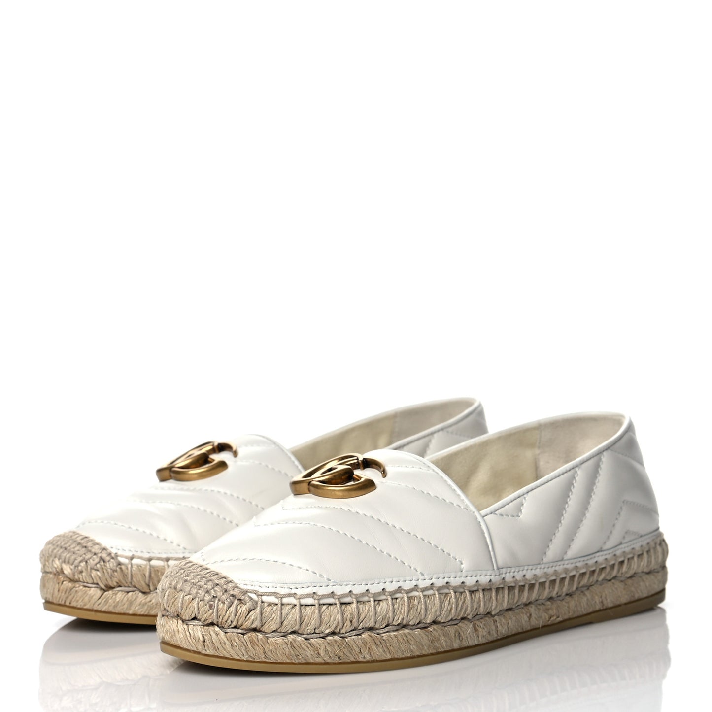 Nappa Matelasse GG Marmont Espadrilles 35 Great White