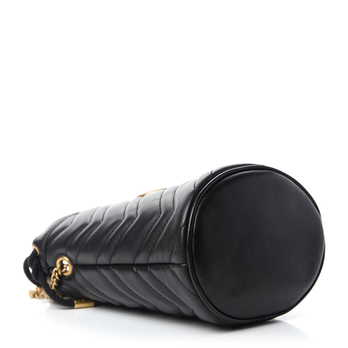 Calfskin Matelasse Mini GG Marmont 2.0 Bucket Bag Black