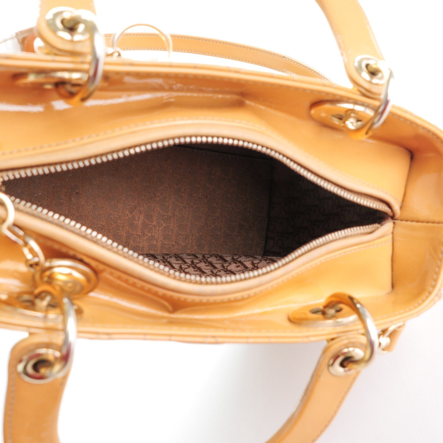 Christian Dior Patent Cannage Medium Lady Dior Dark Beige 5 of 9