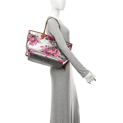 Louis Vuitton Metallic Monogram LV Garden Neverfull MM  Silver 2 of 10