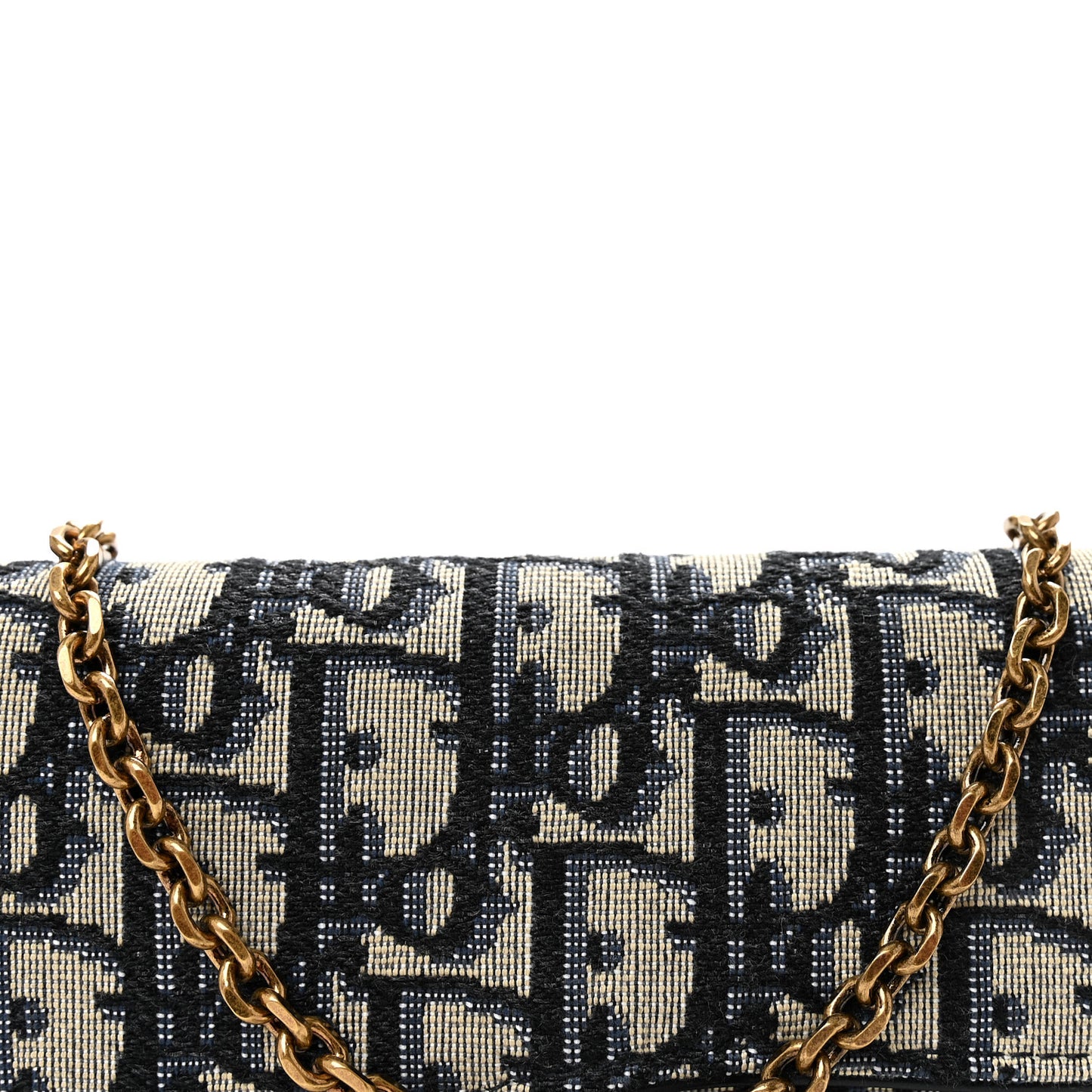 Oblique Saddle Chain Long Wallet Blue