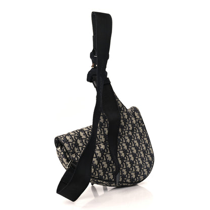 Christian Dior Oblique Mens Saddle Bag Blue 3 of 9