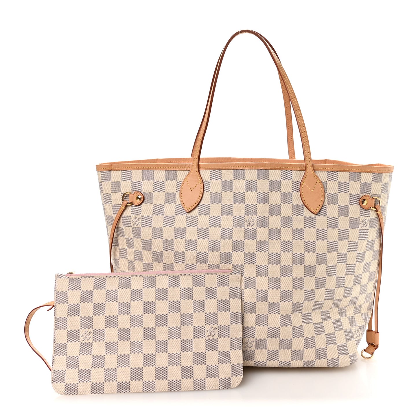 Damier Azur Neo Neverfull MM Rose Ballerine