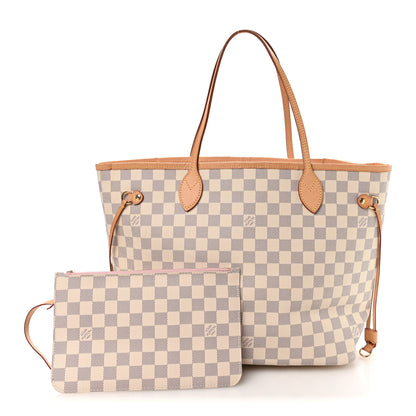 Louis Vuitton Damier Azur Neo Neverfull MM Rose Ballerine 3 of 12