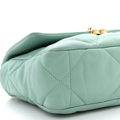 Chanel Goatskin Quilted Medium Chanel 19 Flap Light Blue 9 of 12