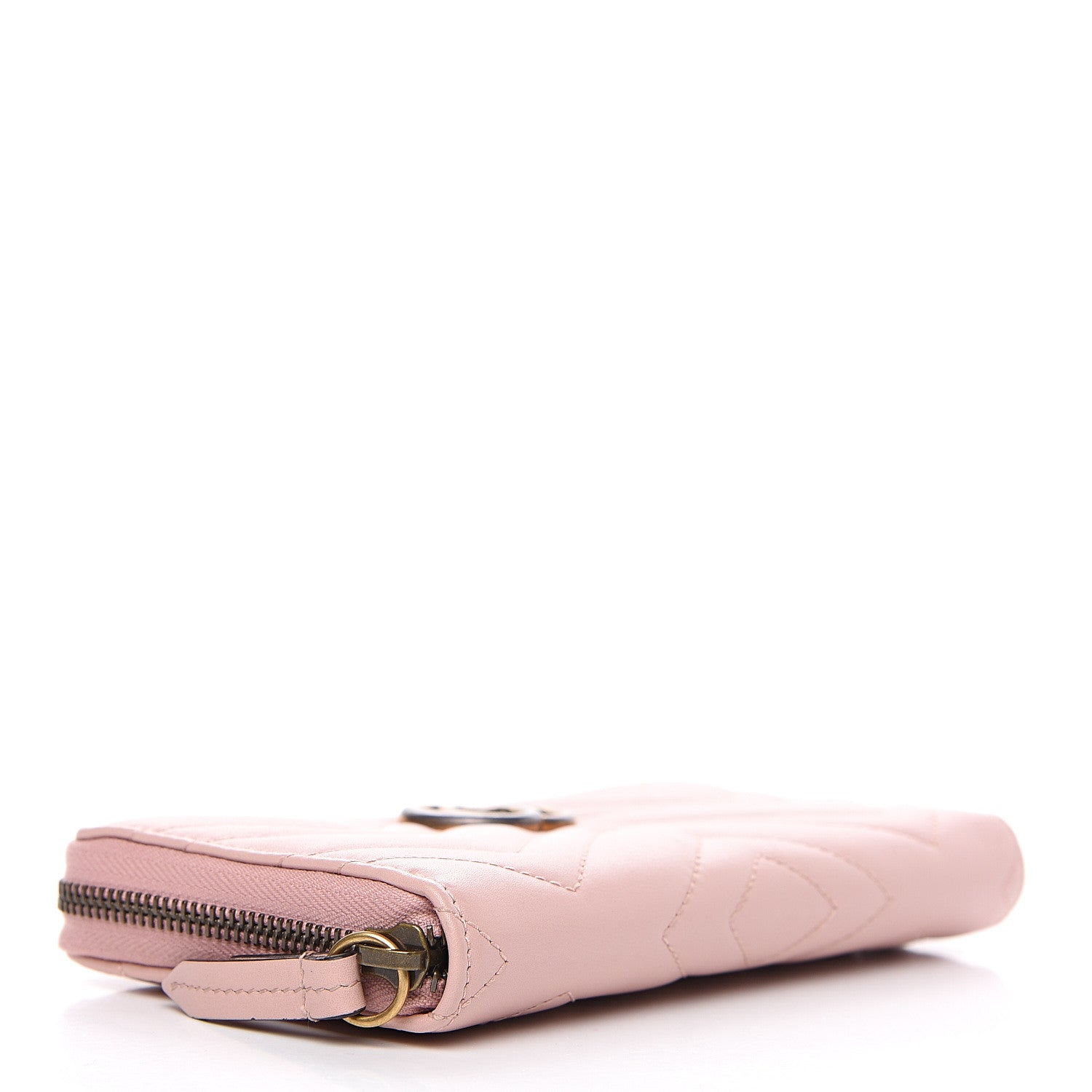 Gucci Calfskin Matelasse GG Marmont Zip Around Wallet Perfect Pink 3 of 7