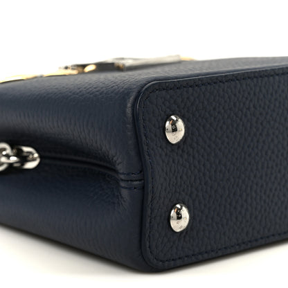 Louis Vuitton Taurillon Embellished Malletage Crown Mini Capucines Navy 8 of 9