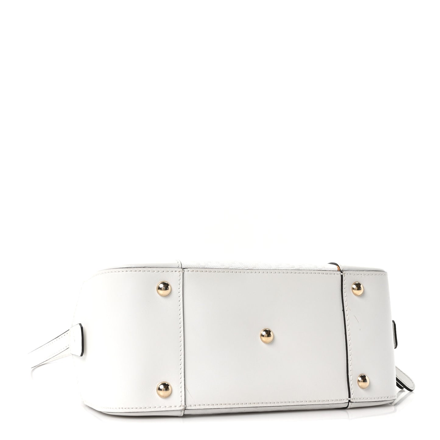 Calfskin Diamante Small Top Handle Bag White