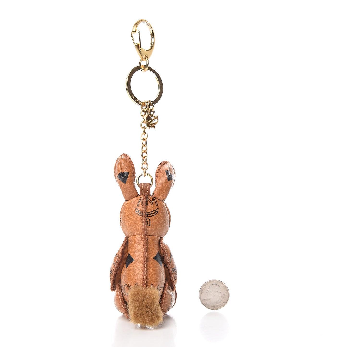 Visetos Rabbit Key Ring Bag Charm Cognac