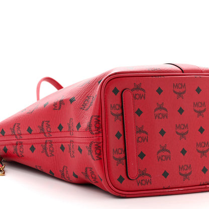 MCM Visetos Medium Liz Reversible Shopper Tote Ruby Red 12 of 17