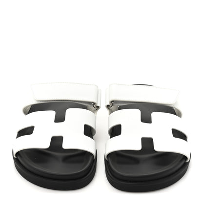 Hermes Calfskin Womens Chypre Sandals 36 White 3 of 10