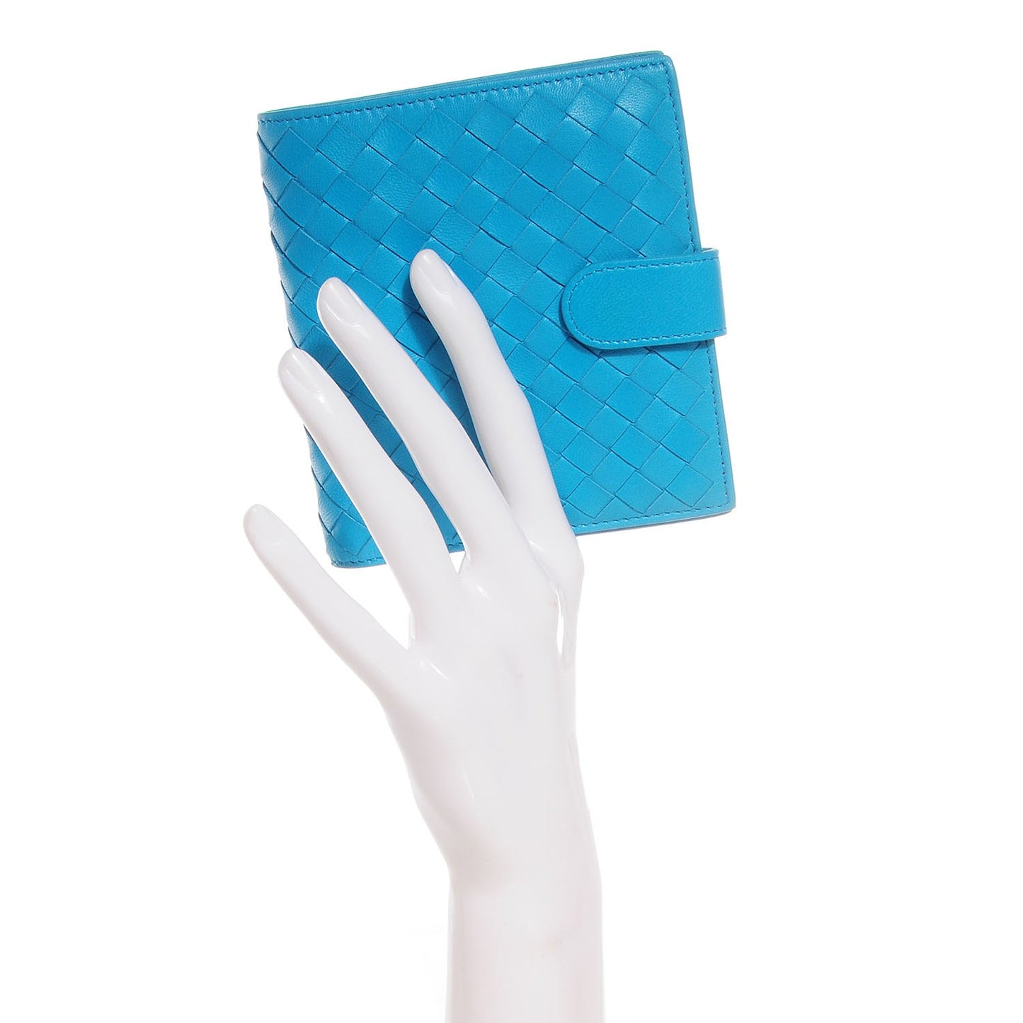 Nappa Intrecciato French Compact Wallet Turquoise