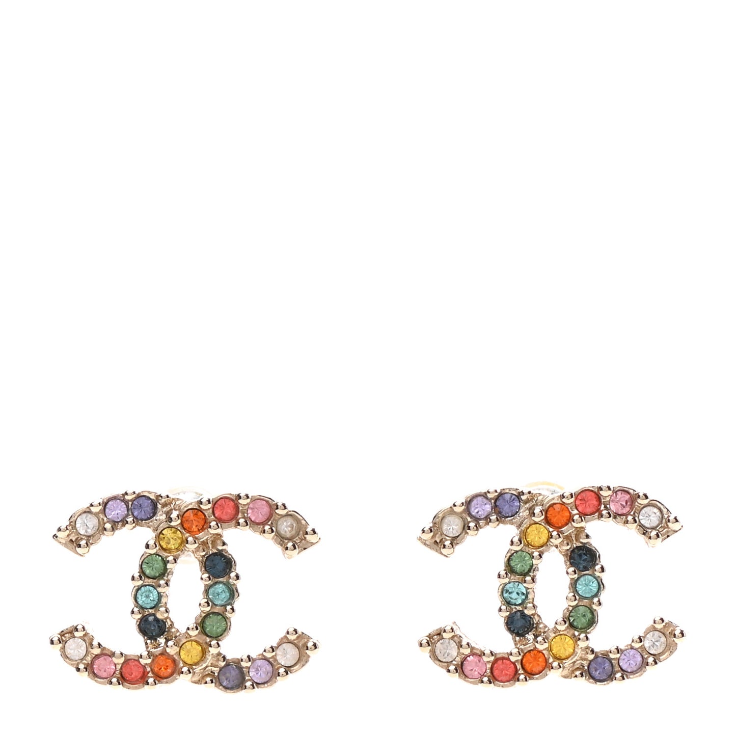 Crystal Over The Rainbow CC Earrings Gold Multicolor