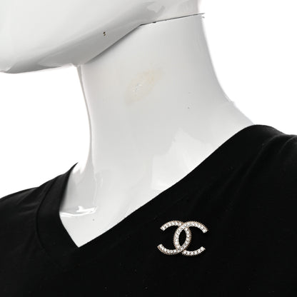 Chanel Crystal CC Brooch Light Gold 2 of 5