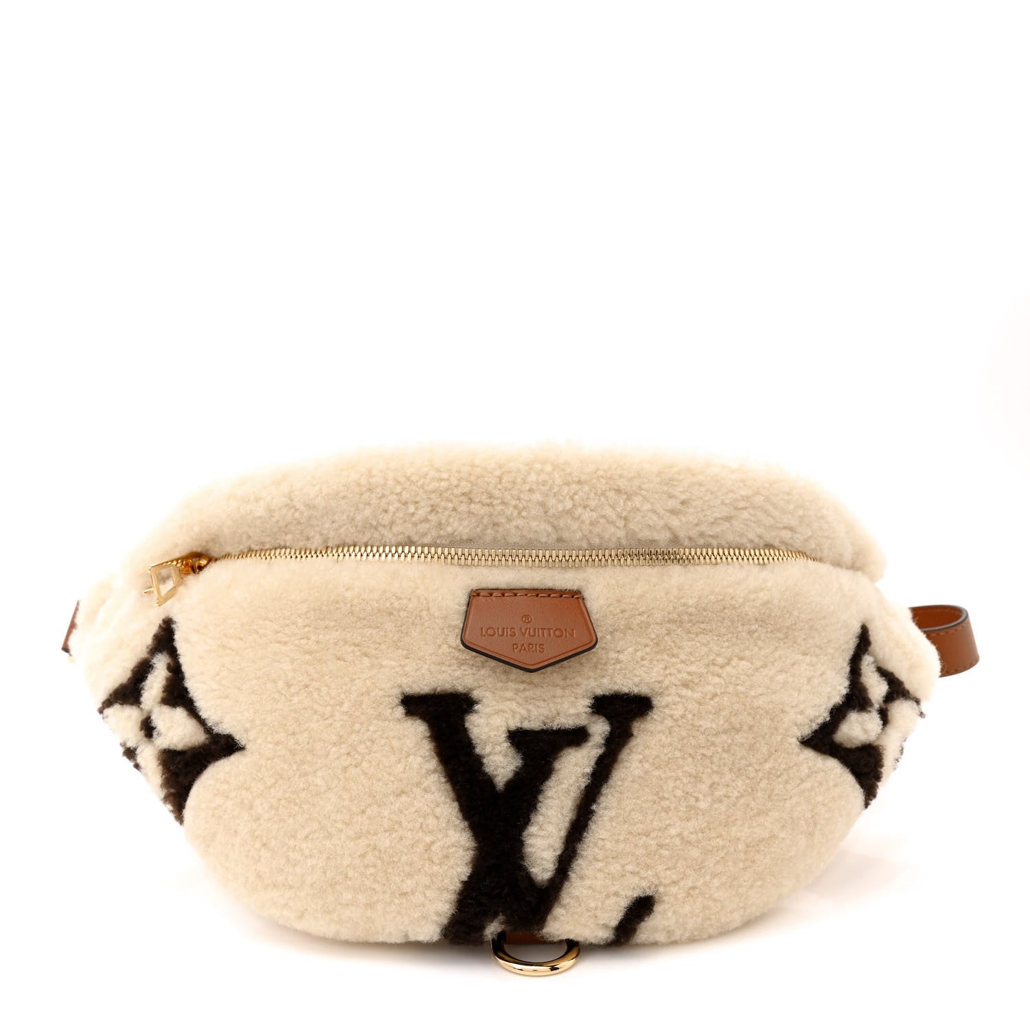 Louis Vuitton Shearling Monogram LV Ski Bumbag Cream Brown 1 of 9