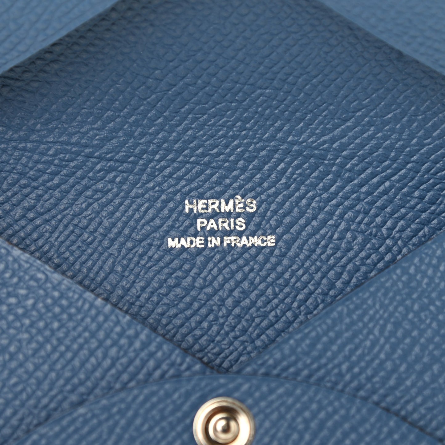Epsom Calvi Card Case Bleu Agate