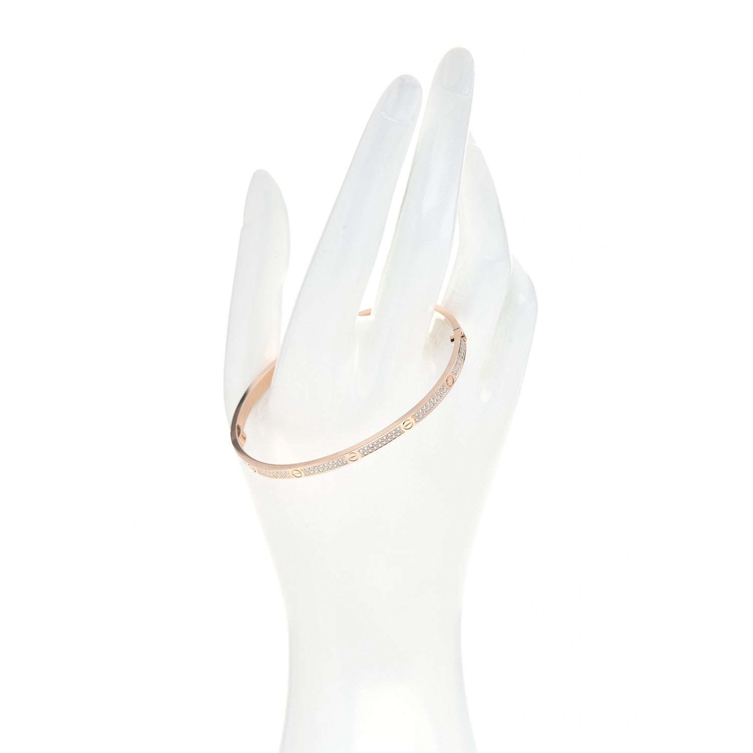 Cartier 18K Pink Gold Diamond Small LOVE Paved Bracelet 19 2 of 5
