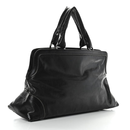 Chanel Lambskin East West Soho Shopper Black 3 of 9