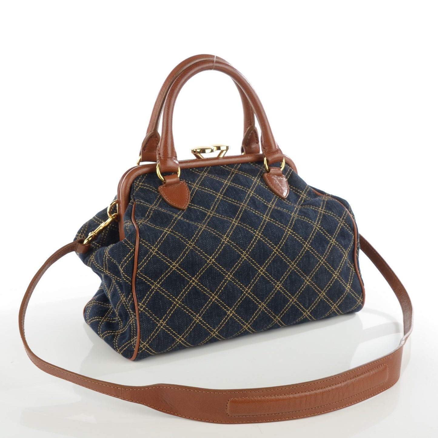 Denim Quilted Mini Stam Blue