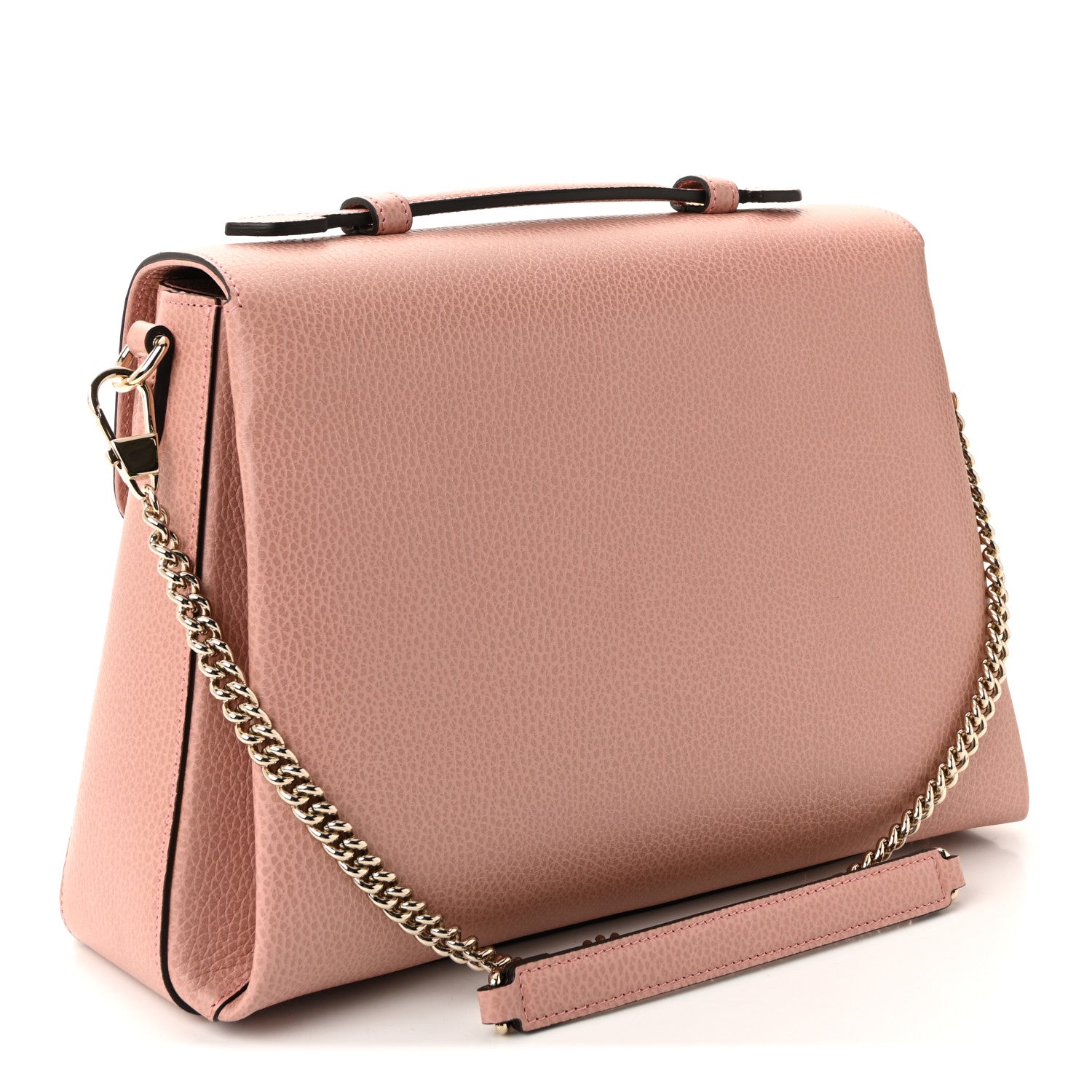 Gucci Dollar Calfskin Interlocking G Top Handle Shoulder Bag Soft Pink 3 of 9