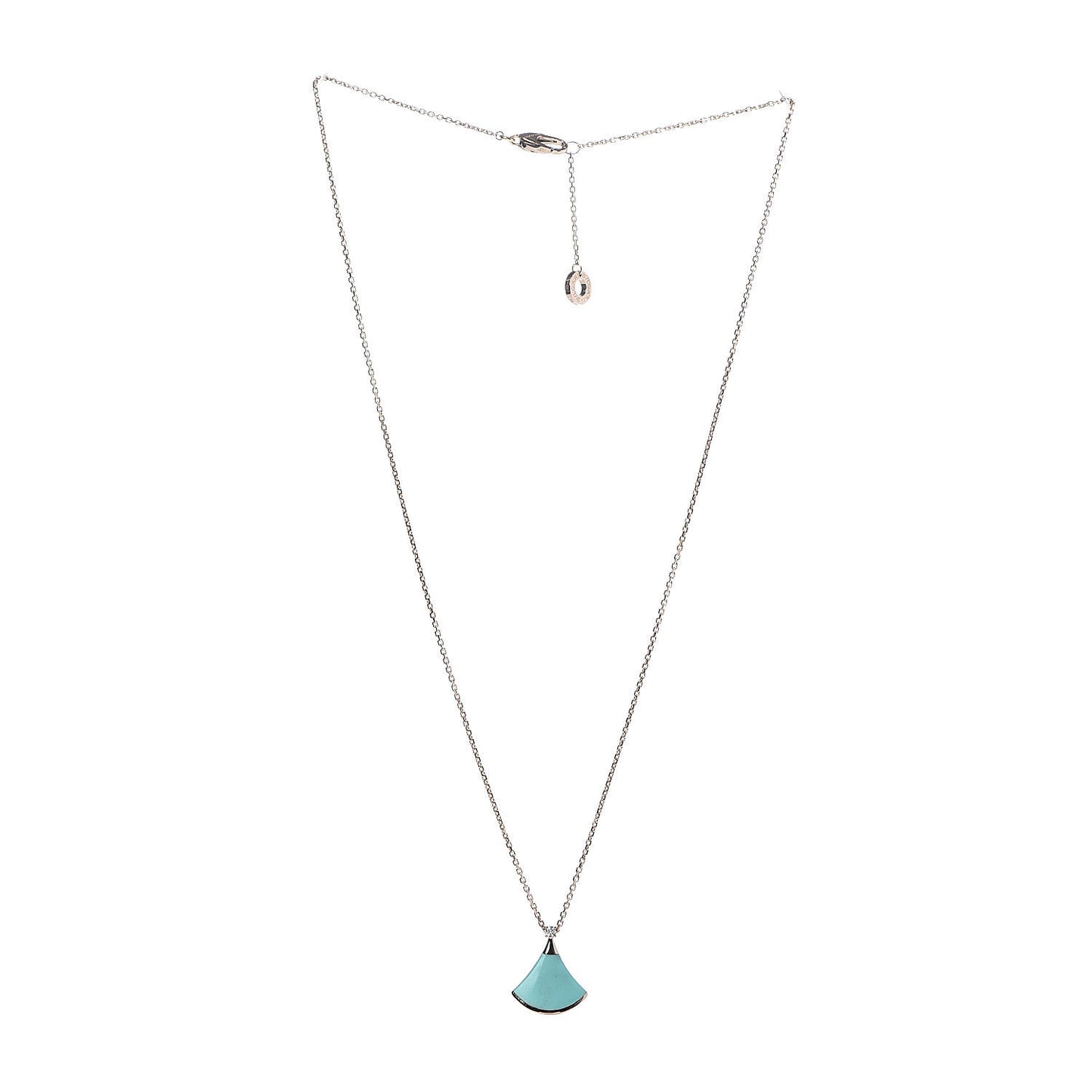 18K Rose Gold Diamond Turquoise Divas' Dream Pendant Necklace