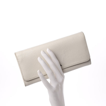Prada Saffiano Bi-Color Trend Continental Wallet Talco Black 2 of 12