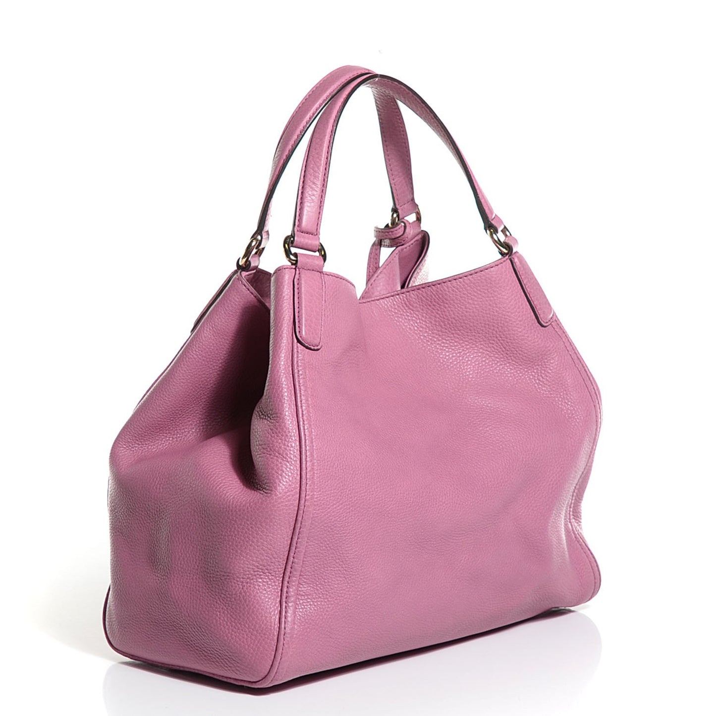 Pebbled Calfskin Medium Soho Shoulder Bag Fresia Rose