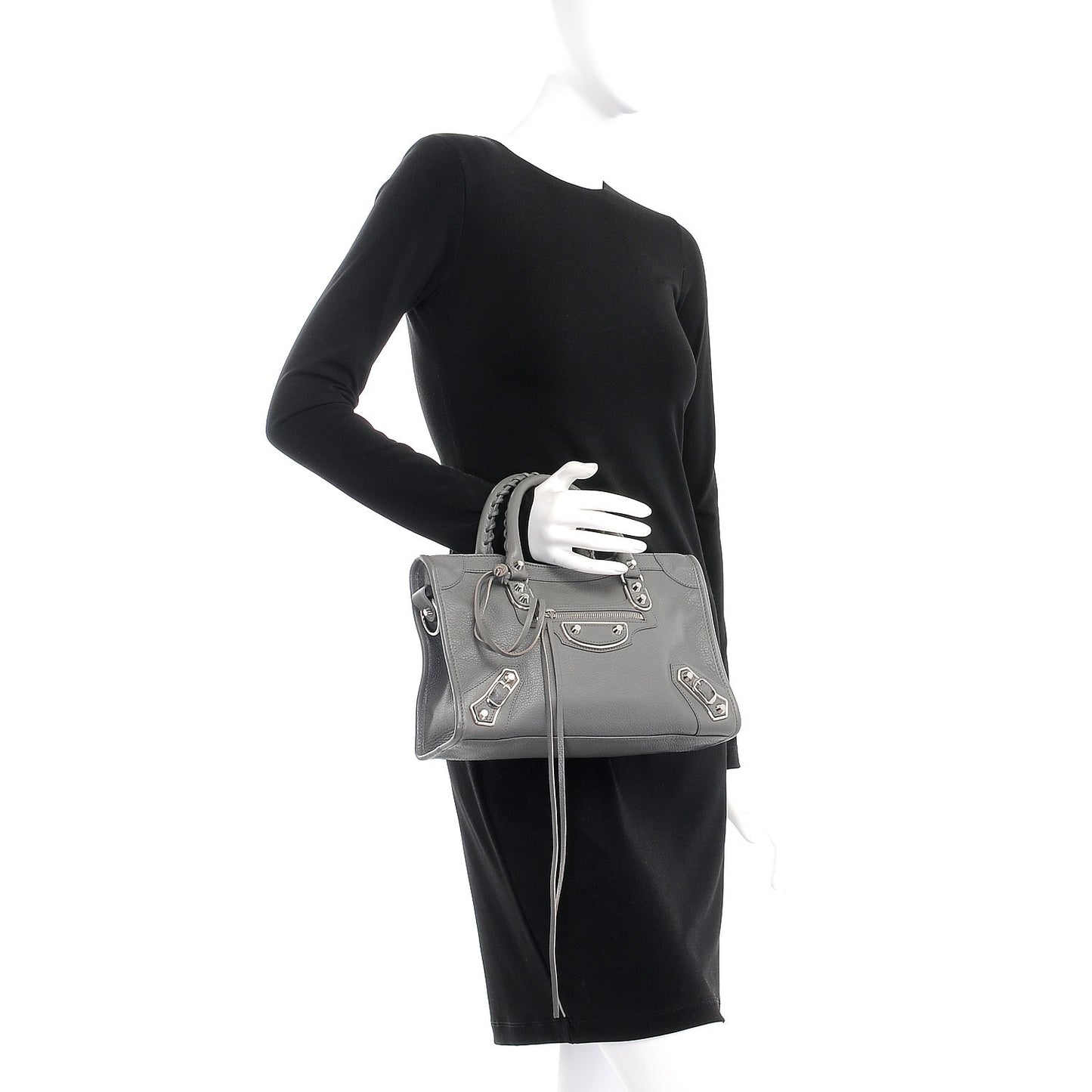 Chevre Silver Metallic Edge Hardware S City Gris Acier