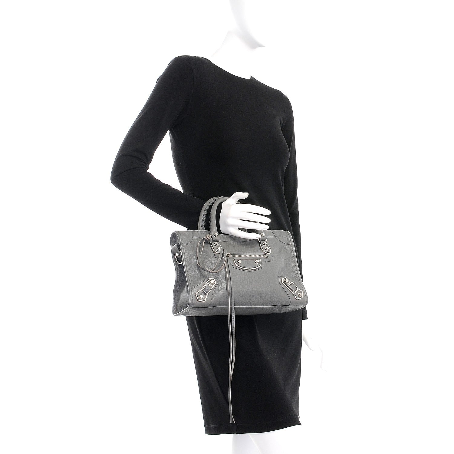 Balenciaga Chevre Silver Metallic Edge Hardware S City Gris Acier 3 of 10