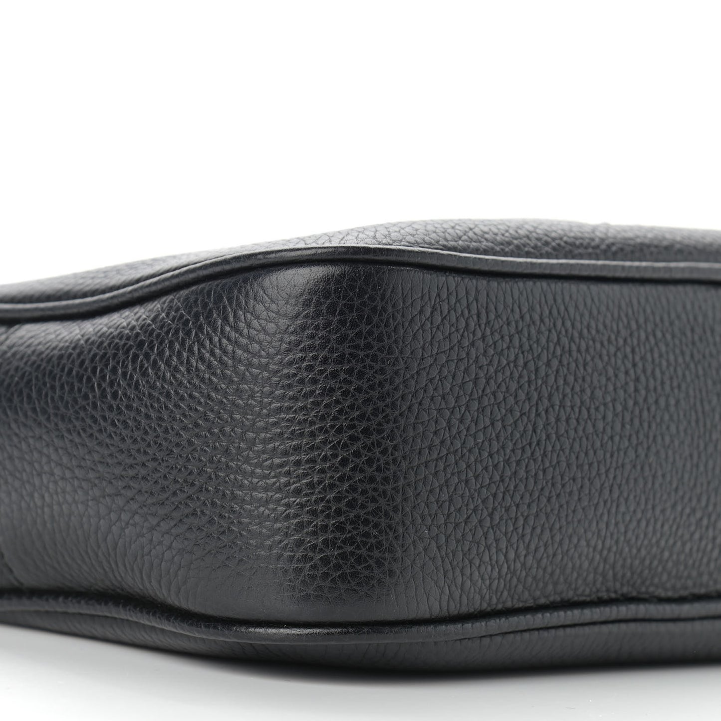 Pebbled Calfskin Small Soho Disco Bag Black