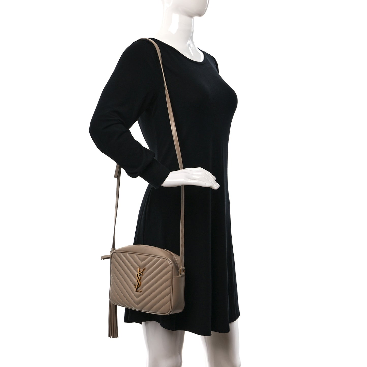 Calfskin Matelasse Monogram Lou Camera Bag Dark Beige