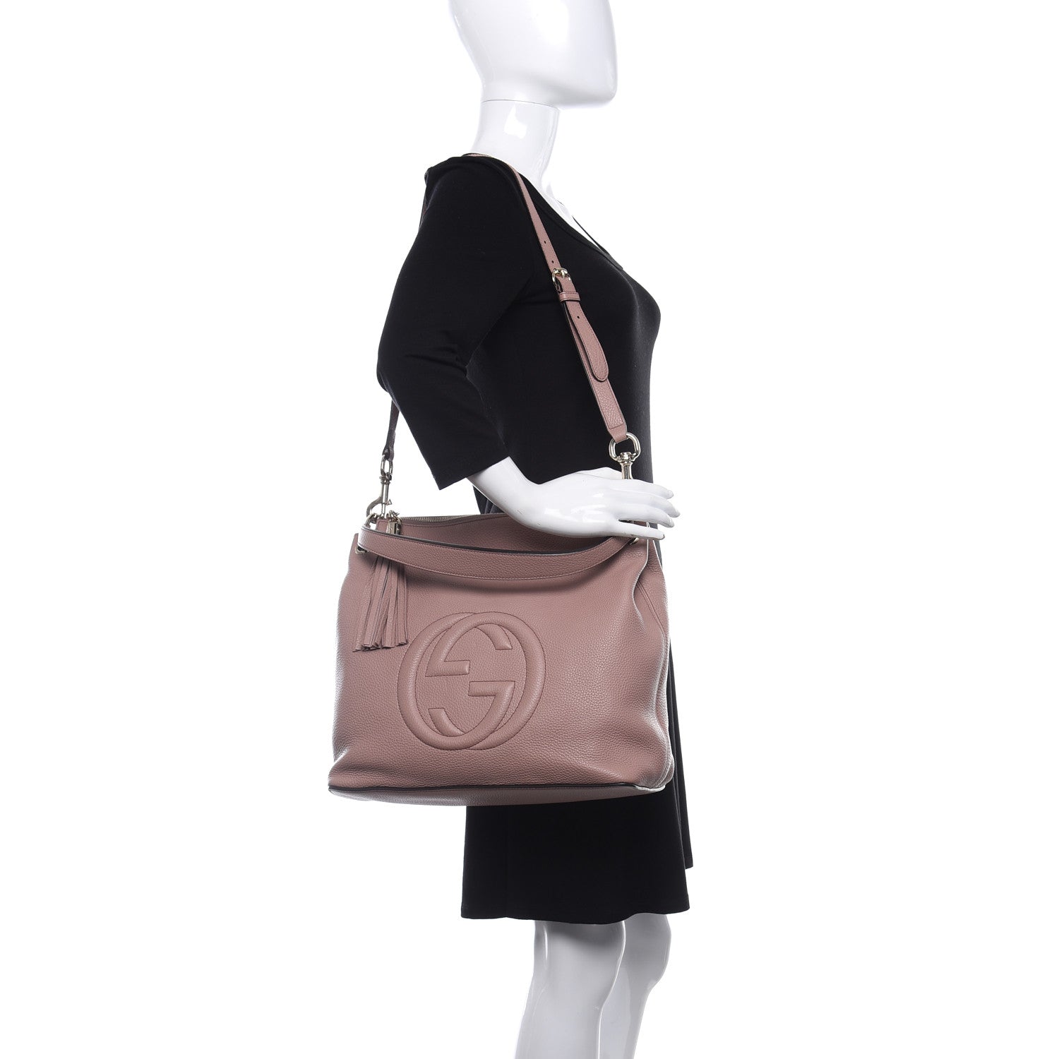 Gucci Pebbled Calfskin Large Soho Hobo Camelia 2 of 9