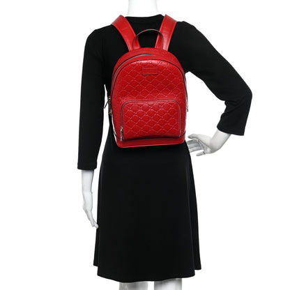 Gucci Guccissima Signature Small Day Backpack Hibiscus Red 2 of 10
