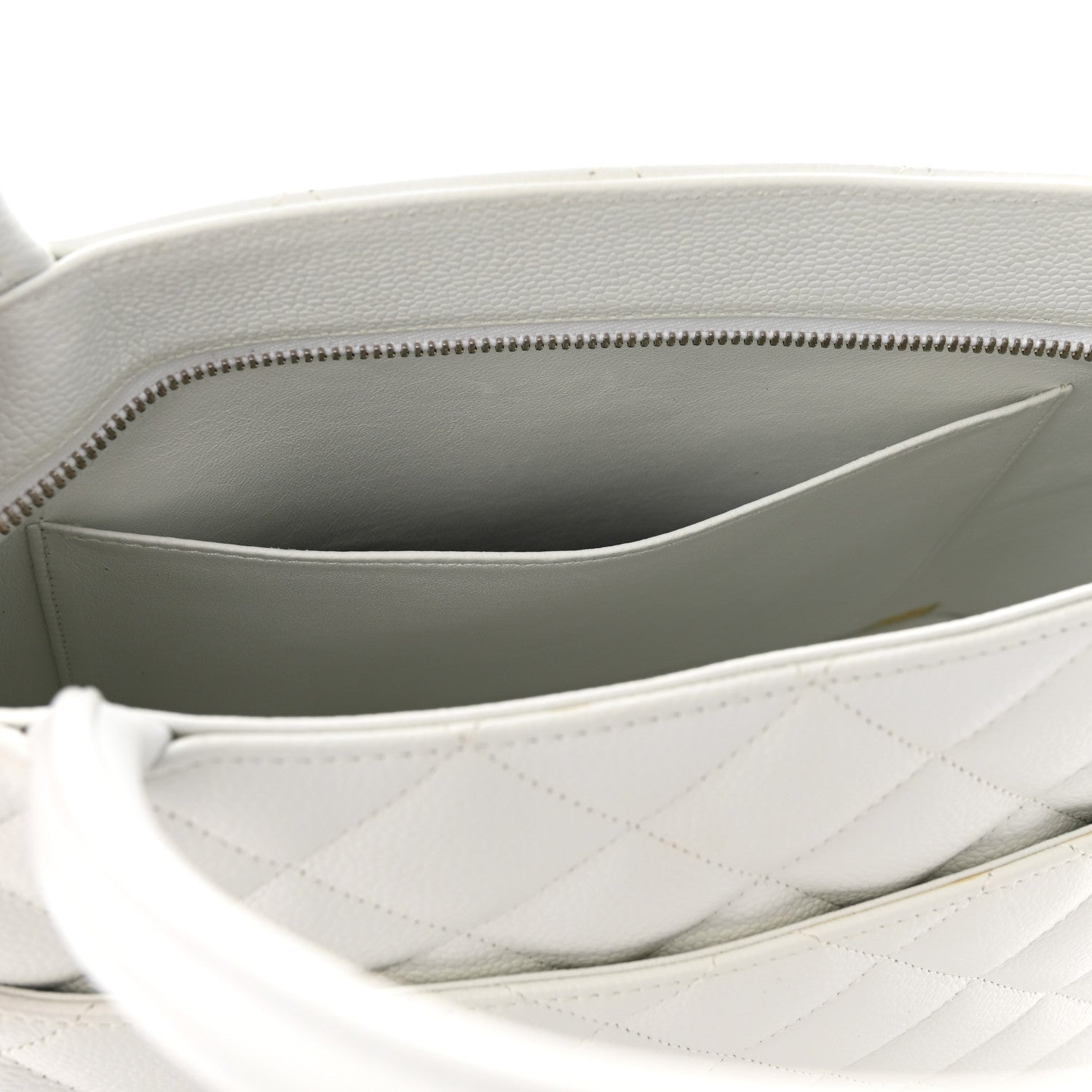 Chanel Caviar Quilted Medallion Tote White 12 of 16