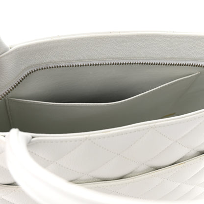 Chanel Caviar Quilted Medallion Tote White 12 of 16