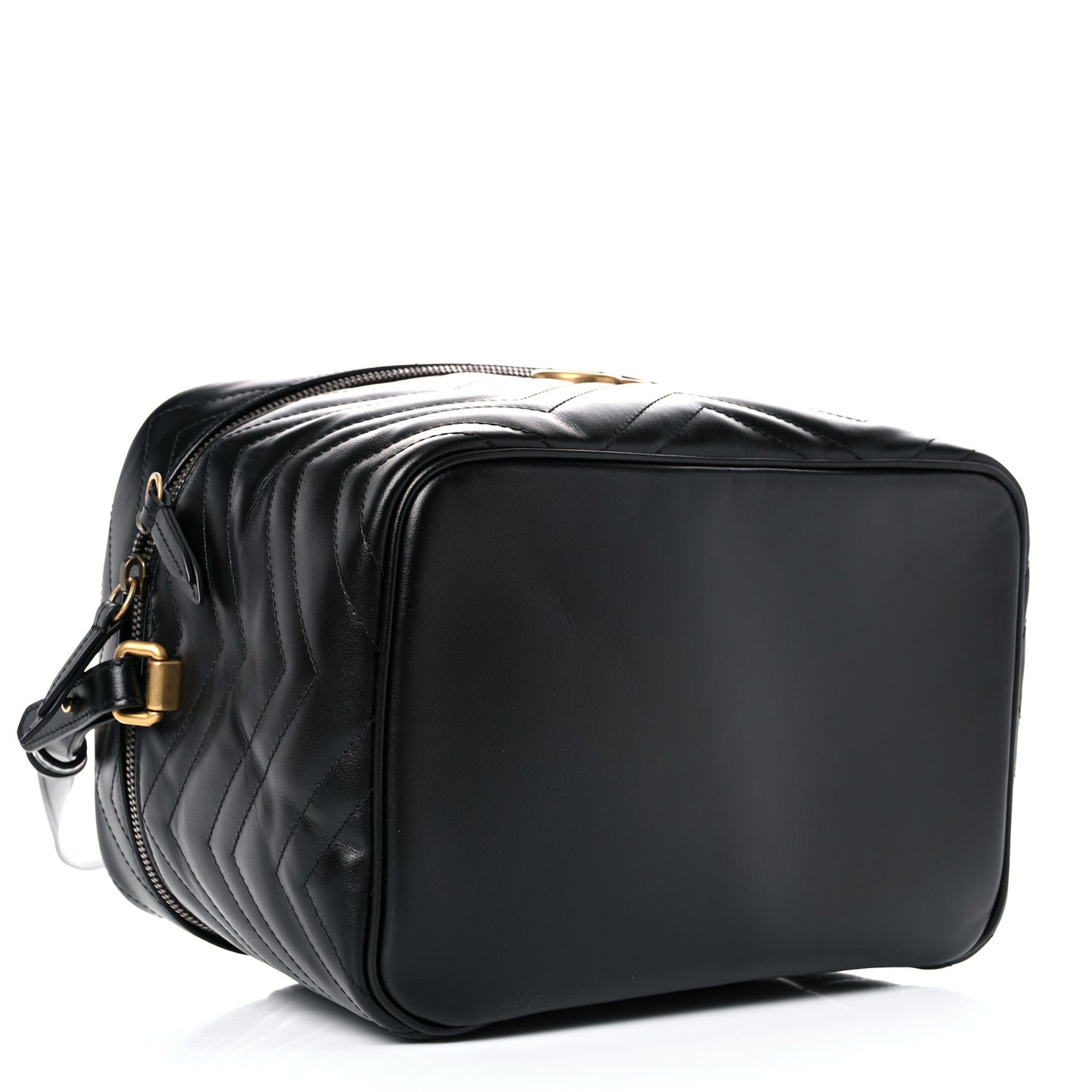 Calfskin Matelasse Large GG Marmont Vanity Cosmetic Case Black
