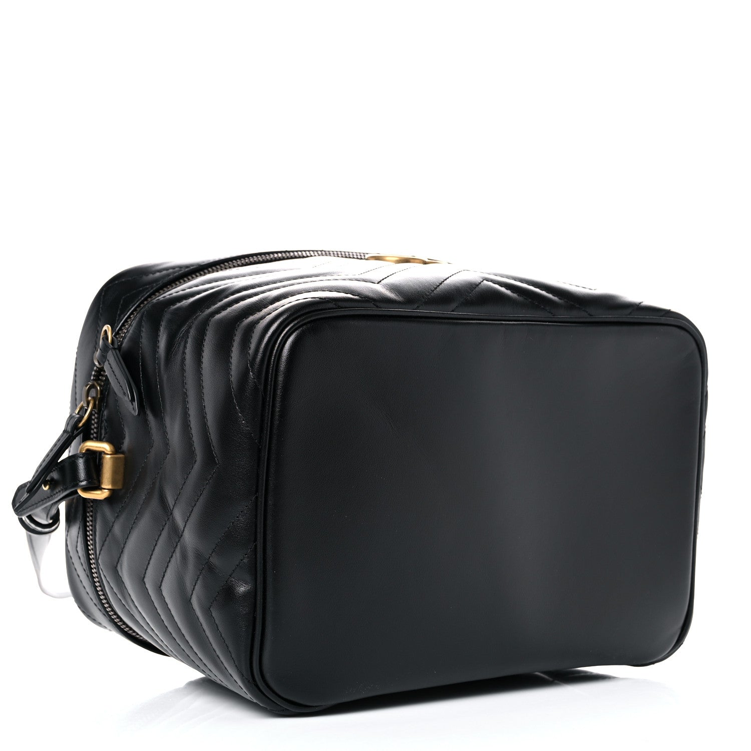 Gucci Calfskin Matelasse Large GG Marmont Vanity Cosmetic Case Black 4 of 10
