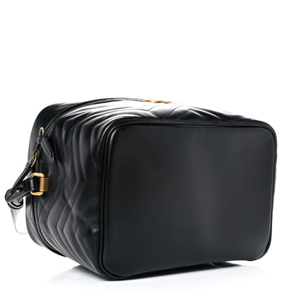 Gucci Calfskin Matelasse Large GG Marmont Vanity Cosmetic Case Black 4 of 10