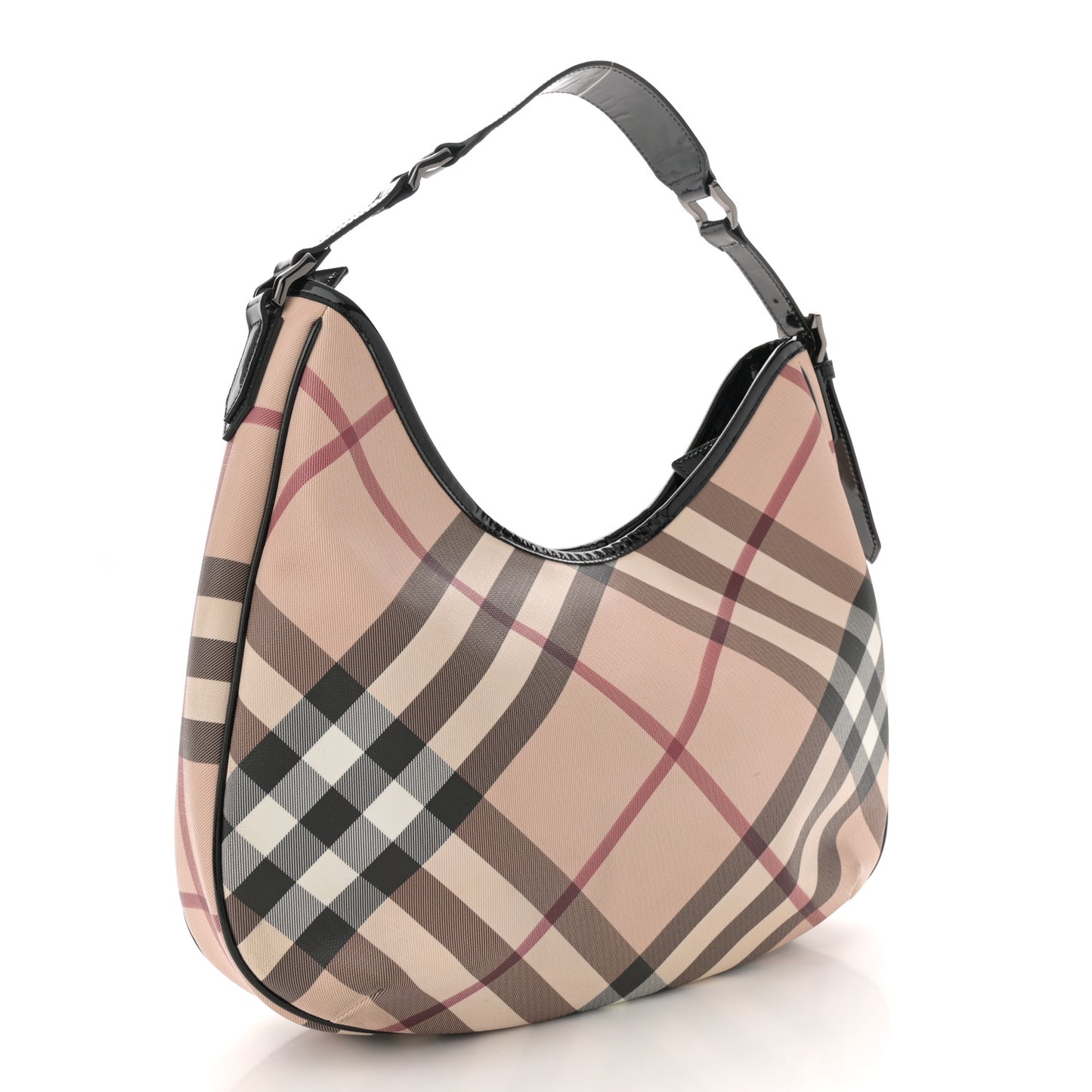 Patent Nova Check Small Barton Hobo Black